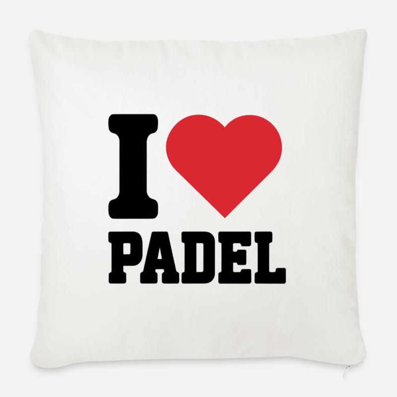 Ich liebe Padel - Sofakissenbezug 45 x 45 cm - Naturweiß 