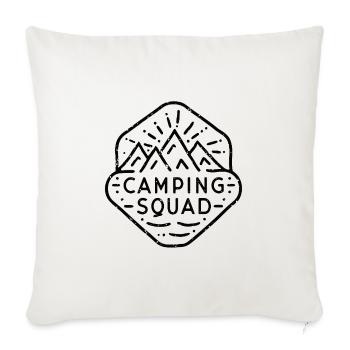 Camping Kader Reisen Urlaub Freunde passende Familie - Sofakissenbezug 45 x 45 cm - Naturweiß  - Vorne