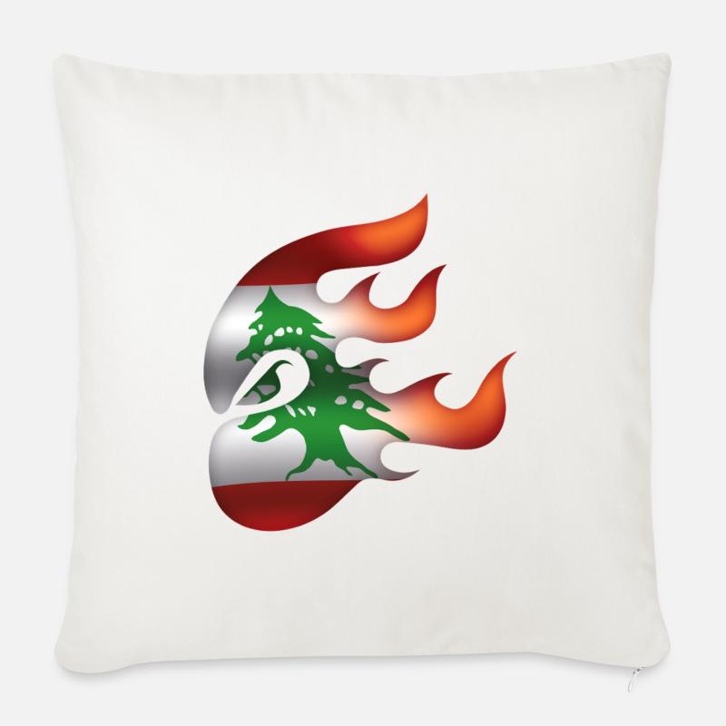 Flagge des Libanon - Libanon - Ninja - Sofakissenbezug 45 x 45 cm - Naturweiß 