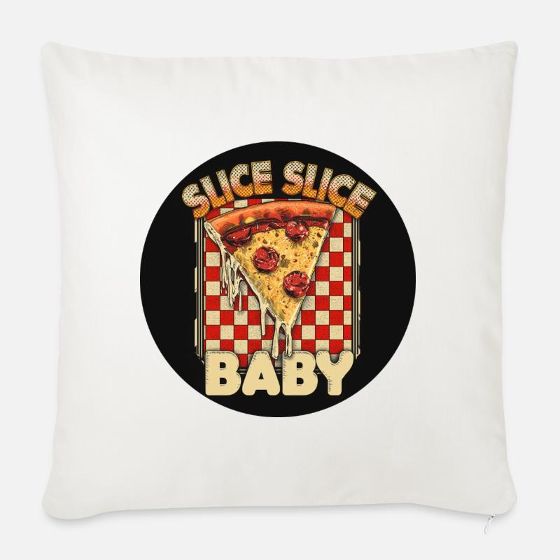 Pizza Slice Baby Design - Sofakissenbezug 45 x 45 cm - Naturweiß 