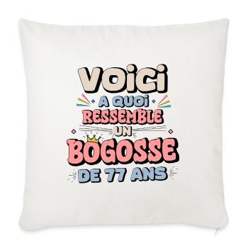 77th Birthday Humor - Sofa pillowcase 17,3'' x 17,3'' (45 x 45 cm) - natural white - Front