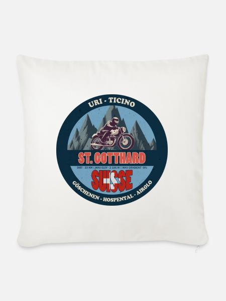 St. Gotthard Pass, Uri, Tessin, Schweiz, Schweiz - Sofakissenbezug 45 x 45 cm - Naturweiß