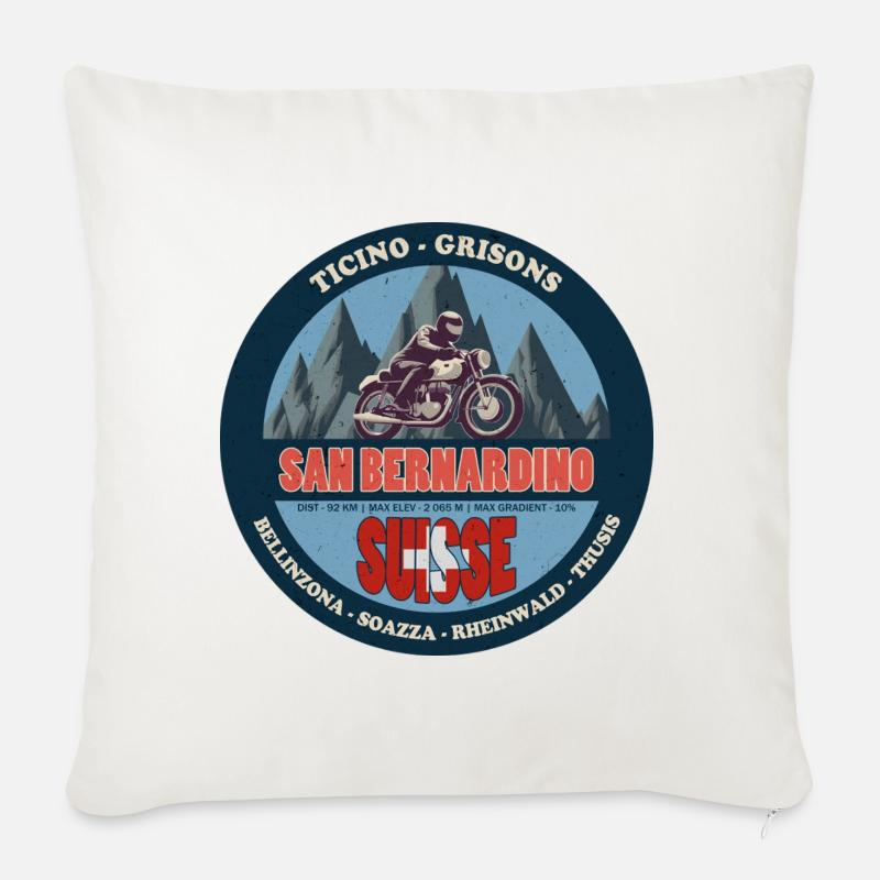 San Bernardino Pass, Tessin, Graubünden, Schweiz - Sofakissenbezug 45 x 45 cm - Naturweiß 