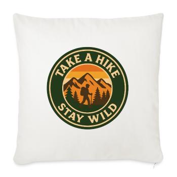 Faites une randonnée - Restez sauvage - Housse de coussin décorative 45 x 45 cm - blanc nature - Devant