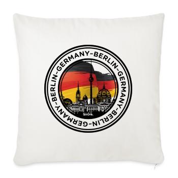 Horizon de Berlin aux couleurs du drapeau allemand - Housse de coussin décorative 45 x 45 cm - blanc nature - Devant
