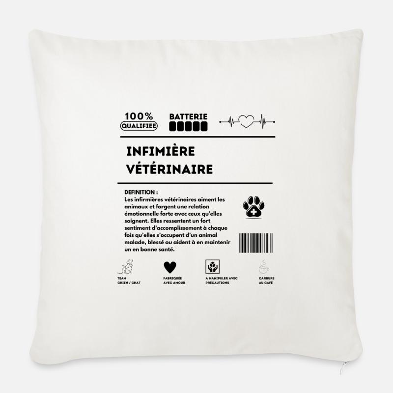 ASV_chien_chat_-1- - Sofakissenbezug 45 x 45 cm - Naturweiß 