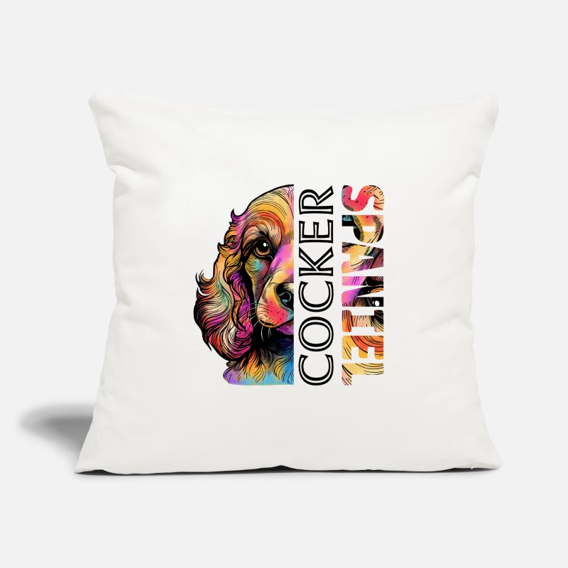Cocker Spaniel coloré Housse de coussin décorative 45 x 45 cm