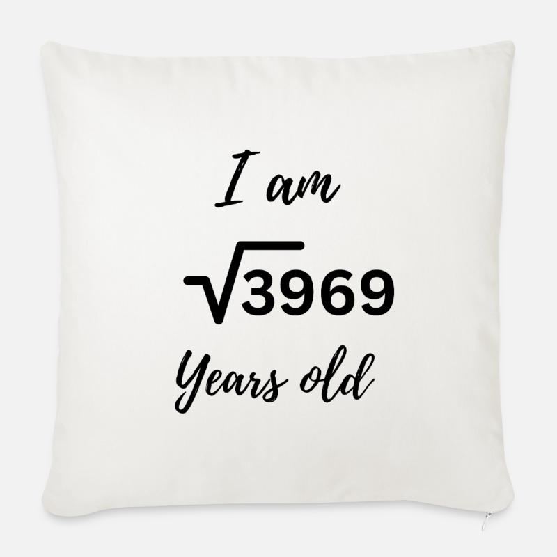 √3969 = 63 – Das besondere Geburtstagsdesign - Sofakissenbezug 45 x 45 cm - Naturweiß 