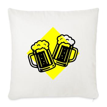 Bier Anstoßen Bierkrug - Sofakissenbezug 45 x 45 cm - Naturweiß  - Vorne