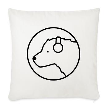 Eisbär DJ – Musique, polaire et facteur de fraîcheur - Housse de coussin décorative 45 x 45 cm - blanc nature - Devant