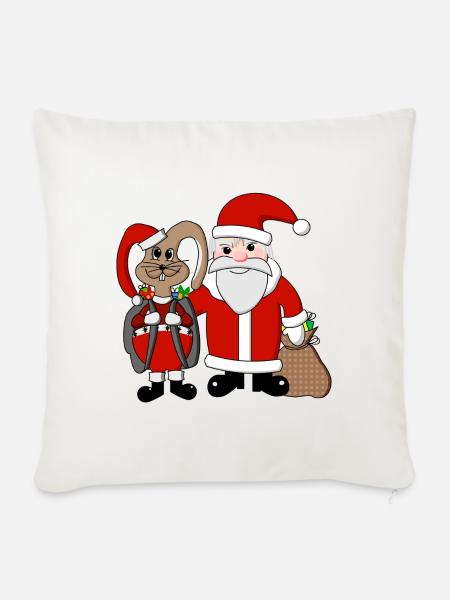 Team Weihnachten - Sofakissenbezug 45 x 45 cm - Naturweiß