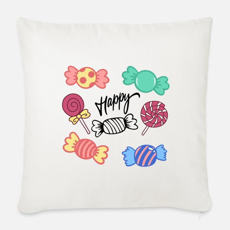 Candy Circle Icons Kollektion - Sofakissenbezug 45 x 45 cm - Naturweiß 