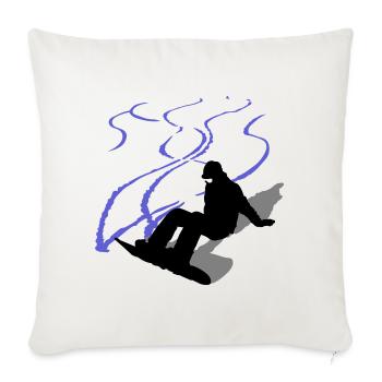 Planche à neige - Housse de coussin décorative 45 x 45 cm - blanc nature - Devant