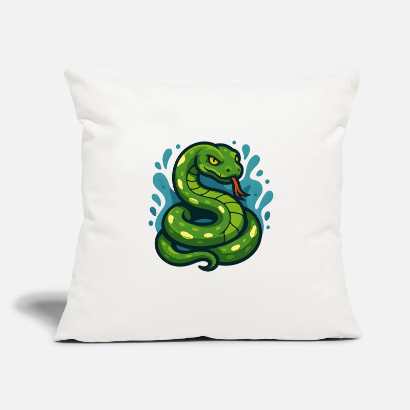 Green Tree Python Snake in Wave Sofa pillowcase 17,3'' x 17,3'' (45 x 45 cm)