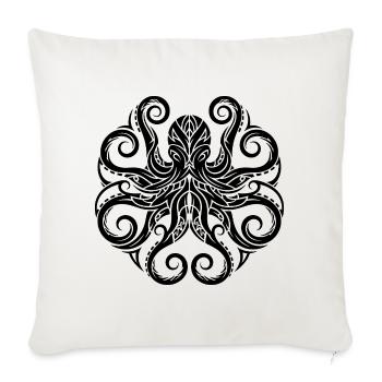 Octopus Silhouette – marine design for ocean fans - Sofa pillowcase 17,3'' x 17,3'' (45 x 45 cm) - natural white - Front