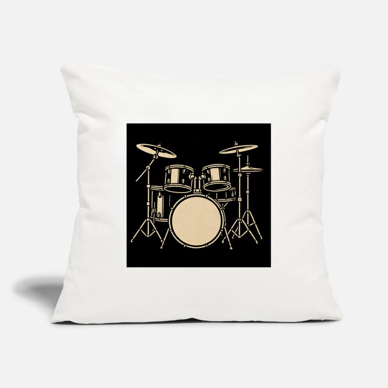 Schwarzsilbernes Drumset Illustration Sofakissenbezug 45 x 45 cm