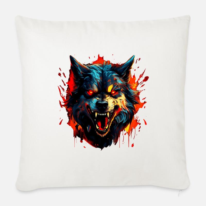 Hund - Sofakissenbezug 45 x 45 cm - Naturweiß 