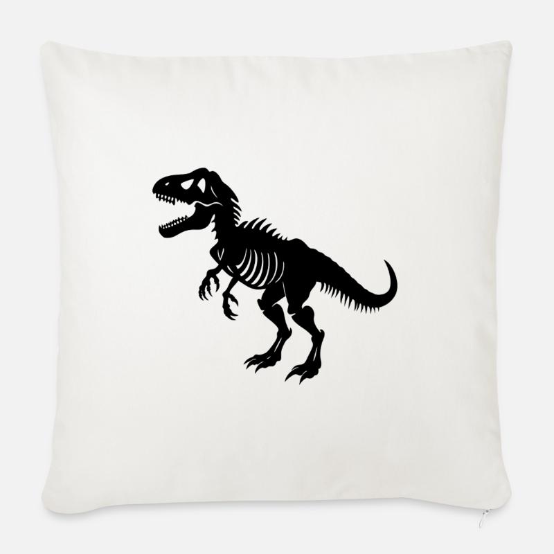 T-rex-Fossil - Sofakissenbezug 45 x 45 cm - Naturweiß