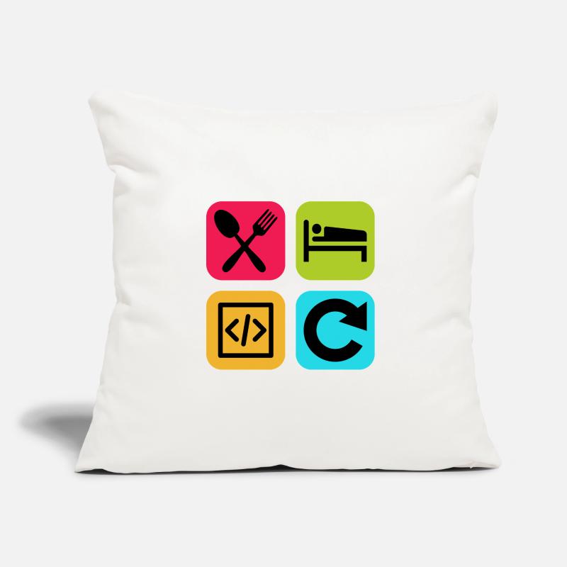 Eat Sleep Code Repeat Funny Quote Dev Sofa pillowcase 17,3'' x 17,3'' (45 x 45 cm)