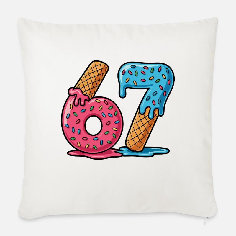 Six Seven Funny Kids Meme - Sofakissenbezug 45 x 45 cm - Naturweiß 