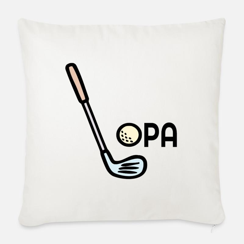 Golf Opa Golfschläger - Sofakissenbezug 45 x 45 cm - Naturweiß 