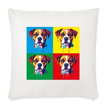 Pop Art Dog Four-Color - Sofa pillowcase 17,3'' x 17,3'' (45 x 45 cm) - natural white - Front