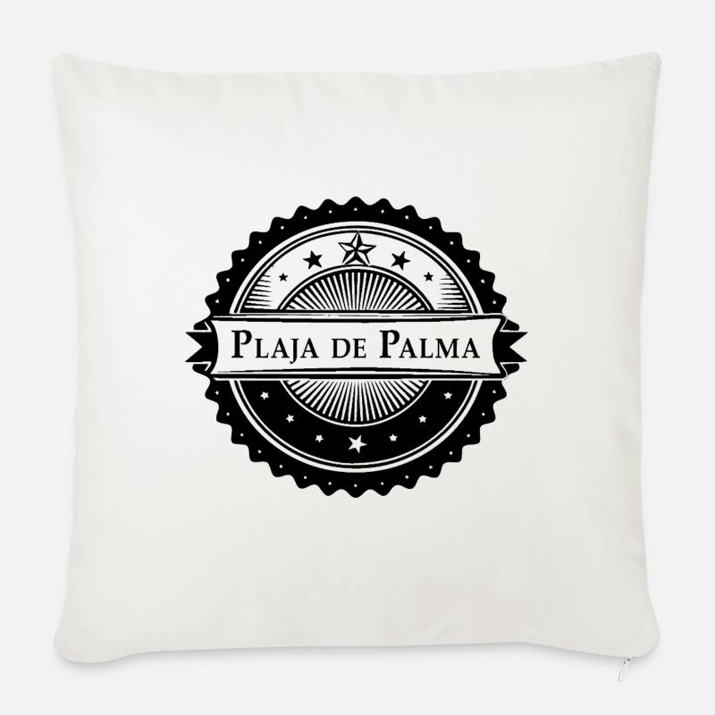 Plaja de Palma - schwarze Version - Sofakissenbezug 45 x 45 cm - Naturweiß 