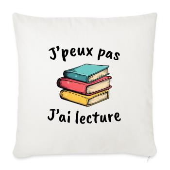 books, reader's gift idea, I can't I have - Sofa pillowcase 17,3'' x 17,3'' (45 x 45 cm) - natural white - Front