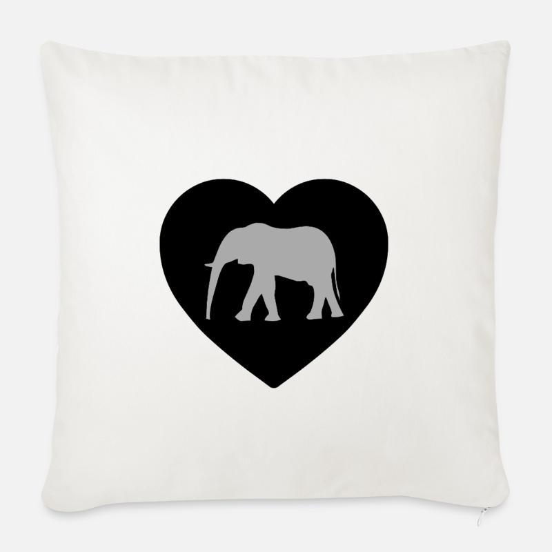 Elefant - Sofakissenbezug 45 x 45 cm - Naturweiß 