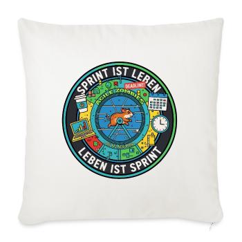 Sprint is life: Agile zombies in the hamster wheel - Sofa pillowcase 17,3'' x 17,3'' (45 x 45 cm) - natural white - Front