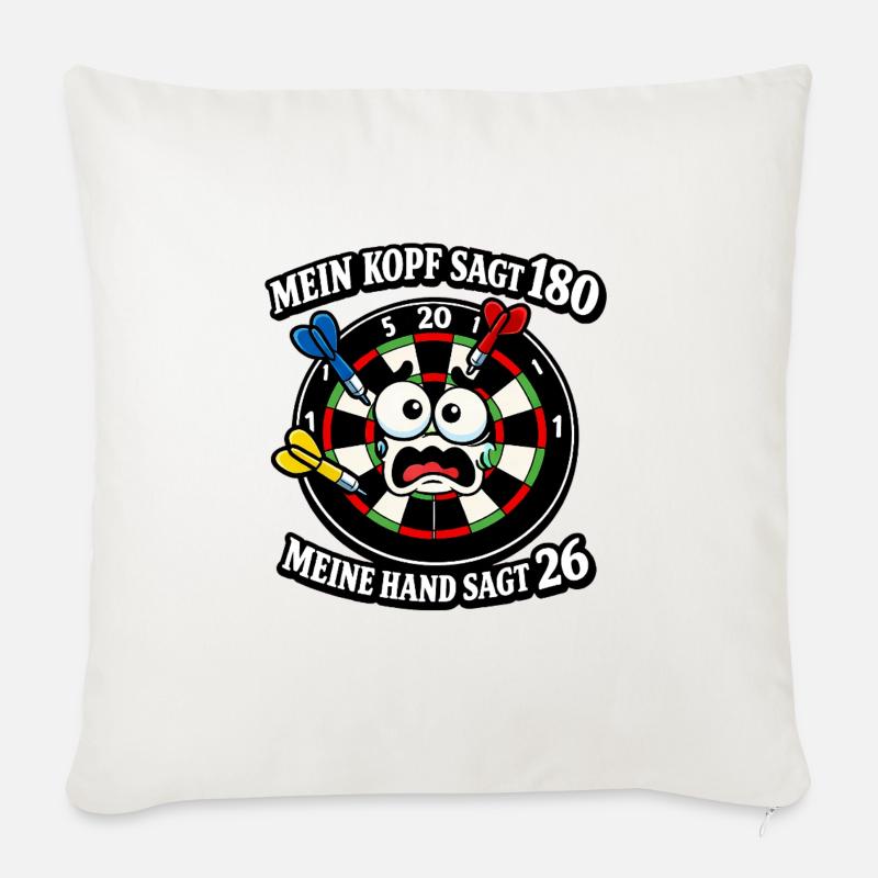 Kopf sagt 180, Hand sagt 26 - Sofakissenbezug 45 x 45 cm - Naturweiß
