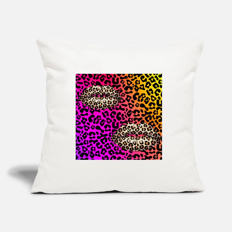 Leopard Lips on Neon Gradient Sofa pillowcase 17,3'' x 17,3'' (45 x 45 cm)