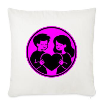 Relation de couple - Housse de coussin décorative 45 x 45 cm - blanc nature - Devant