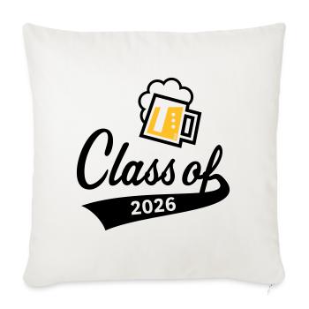 Promotion 2026 (Promotion diplômée / Bière / 2C POS) - Housse de coussin décorative 45 x 45 cm - blanc nature - Devant
