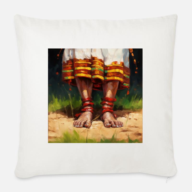 Wurzeln der Erde - Sofakissenbezug 45 x 45 cm - Naturweiß 