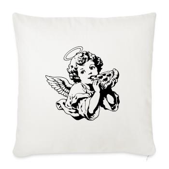 Pizza Angel – Cherub with pizza slice - Sofa pillowcase 17,3'' x 17,3'' (45 x 45 cm) - natural white - Front