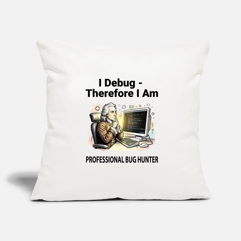 Retro Scholar at Coding Console - light background Sofa pillowcase 17,3'' x 17,3'' (45 x 45 cm)