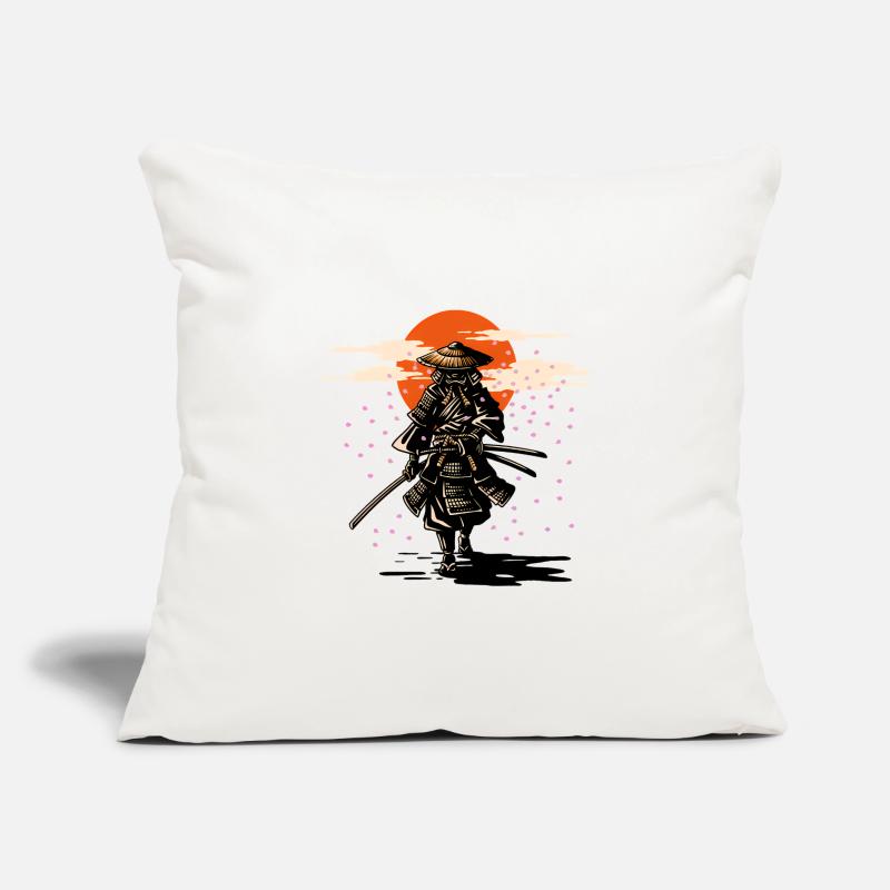Samurai Sun und Sakura Sofakissenbezug 45 x 45 cm