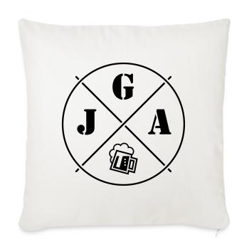 JGA Bier (Junggesellenabschied Kreis Symbol Black) - Sofakissenbezug 45 x 45 cm - Naturweiß  - Vorne