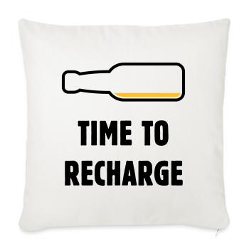 Temps de recharger (Bière / Bière / Pourriture 2C) - Housse de coussin décorative 45 x 45 cm - blanc nature - Devant