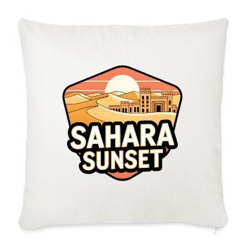 Château du Coucher du Soleil Sahara - Housse de coussin décorative 45 x 45 cm - blanc nature - Devant
