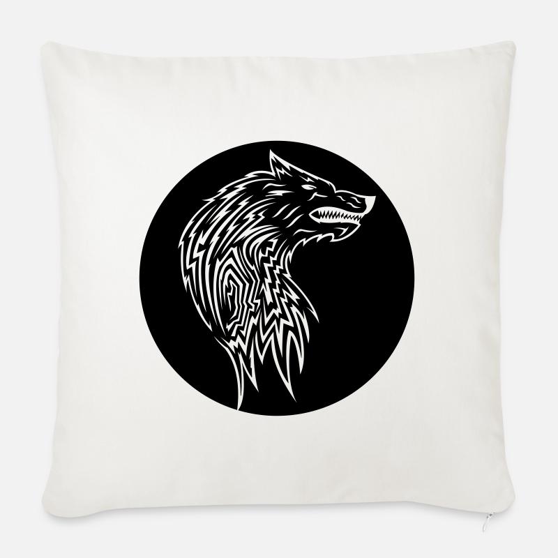 Loup - Housse de coussin décorative 45 x 45 cm - blanc nature