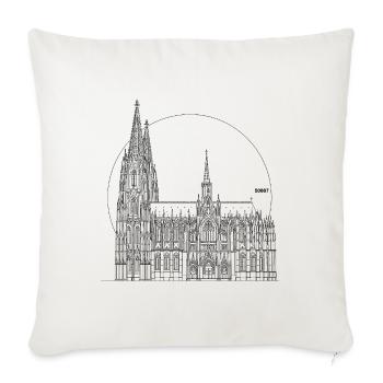 Köln Dom – Line Art PLZ - Sofakissenbezug 45 x 45 cm - Naturweiß  - Vorne