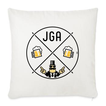Signe de main du marié pour enterrement de vie de garçon Cercle de bière POS 3C - Housse de coussin décorative 45 x 45 cm - blanc nature - Devant