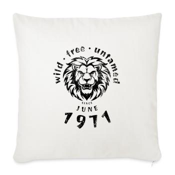 Sauvages, libres et indomptés depuis 06/1971 - Housse de coussin décorative 45 x 45 cm - blanc nature - Devant