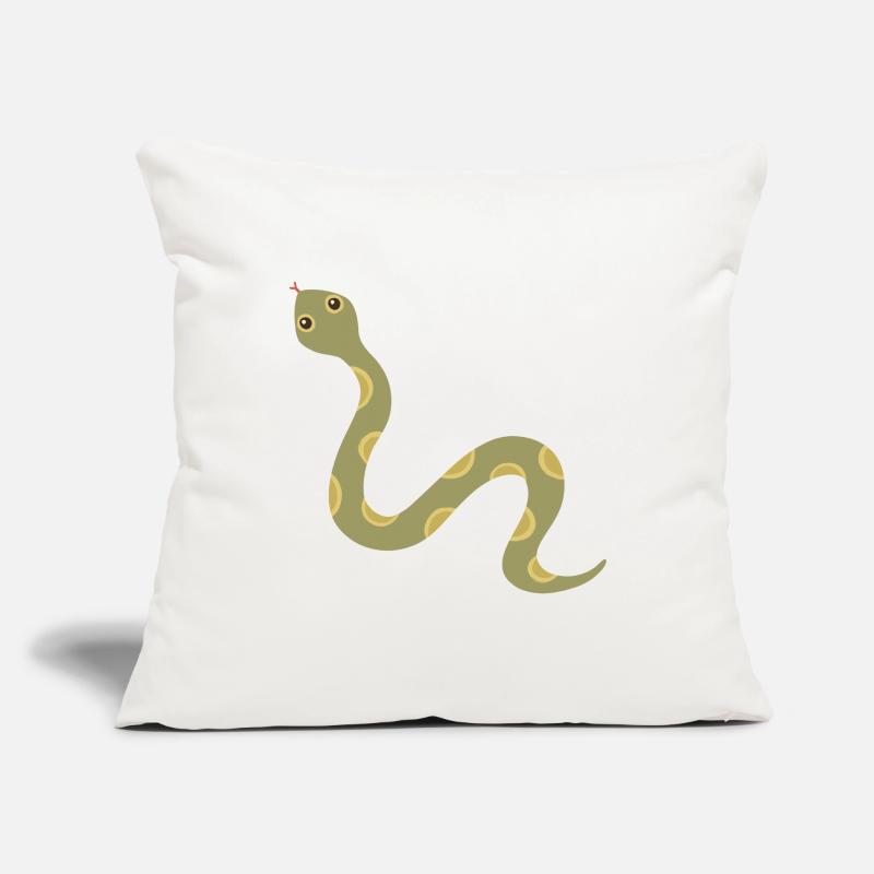 Olive Patterned Snake Illustration Sofa pillowcase 17,3'' x 17,3'' (45 x 45 cm)