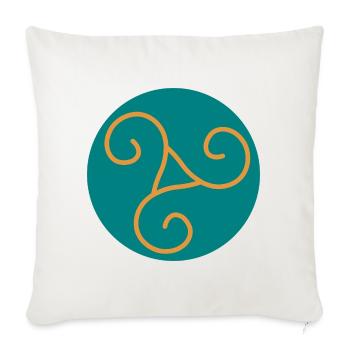 Decorative triskel in orange scrolls - Sofa pillowcase 17,3'' x 17,3'' (45 x 45 cm) - natural white - Front