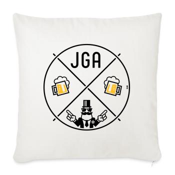 JGA Bräutigam Handzeichen Bier Kreis Symbol POS 2C - Sofakissenbezug 45 x 45 cm - Naturweiß  - Vorne