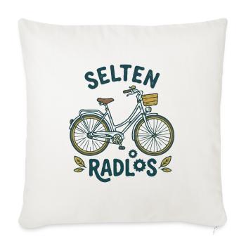 Niemals ohne Rad unterwegs - Motiv für Radfahrer - Sofakissenbezug 45 x 45 cm - Naturweiß  - Vorne