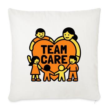 Armoiries du Kit du Cœur Team Care - Housse de coussin décorative 45 x 45 cm - blanc nature - Devant